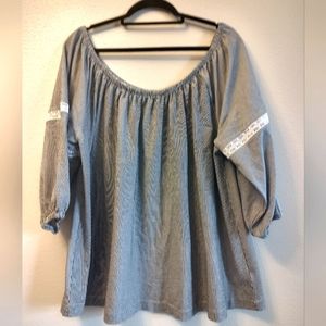 LANE BRYANT Sz 22/24 Black and White Bohemian Blouse